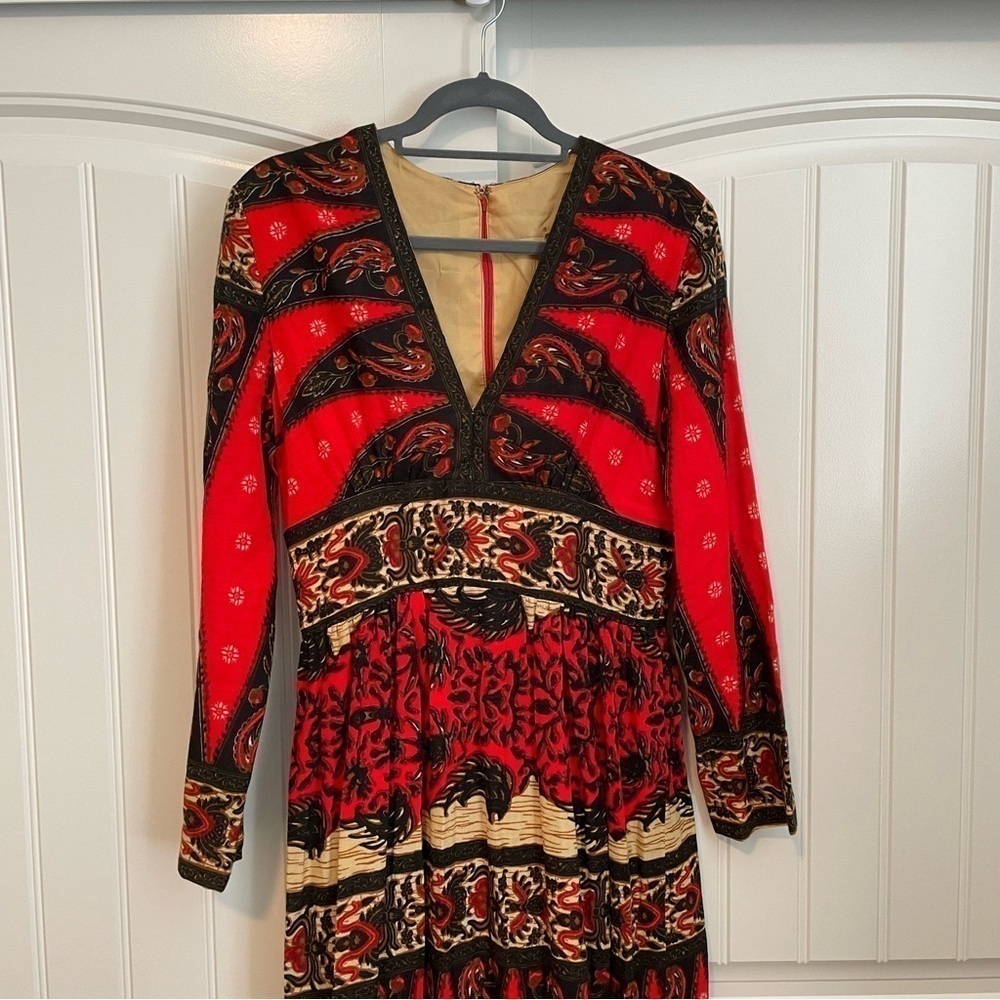 Victor Costa vintage 1960/70’s bohemian long sleeve maxi dress size small medium - Picture 3 of 12